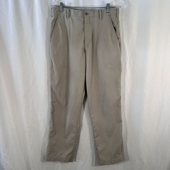 Nike Golf Pants Men's 30x30 Beige Striped pockets Lightweight Button Zip - Picture 1 of 16